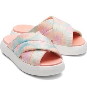 NIB TOMS Alpargata Mallow Crossover Sandals- Tie Dye
